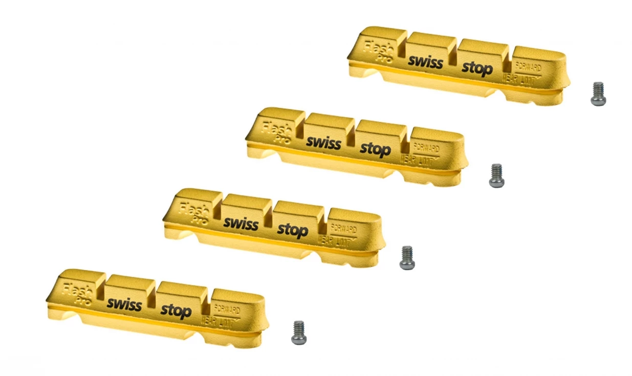 Cartouches Patins SwissStop FlashPro Yellow King - Pour Jantes Carbone (2 Paires) 1 Cartouches Patins SwissStop FlashPro Yellow King - Pour Jantes Carbone (2 Paires)