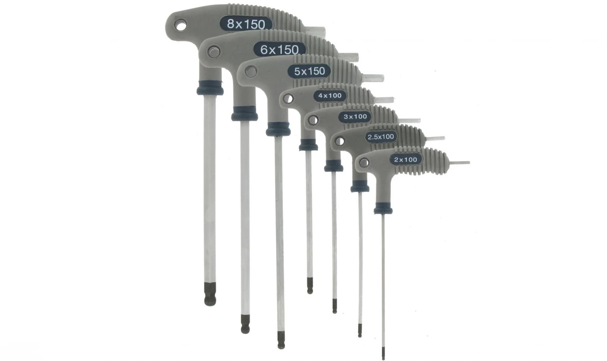 Kit De 7 Clés Hexagonales à Têtes Sphériques Var - CL-18100-02/08 1 Kit De 7 Clés Hexagonales à Têtes Sphériques Var - CL-18100-02/08