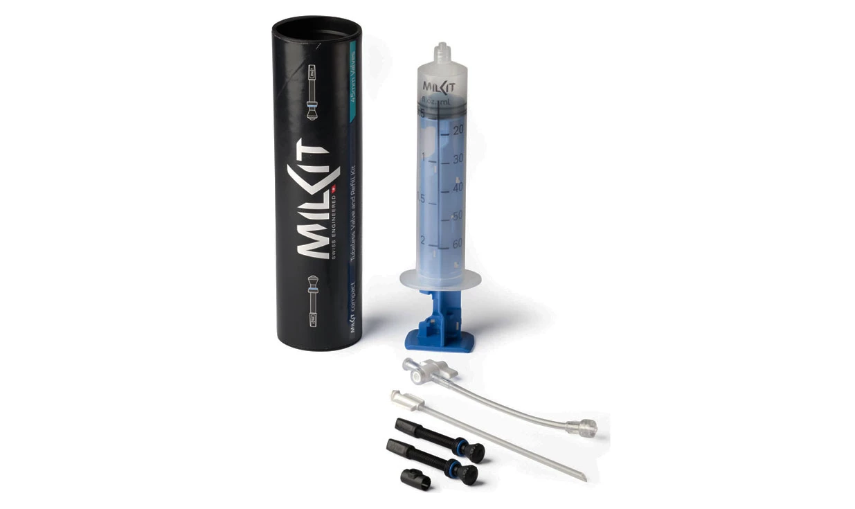 Kit Seringue Pour Liquide Préventif Et Valves Tubeless Milkit - 35 Mm - 45 Mm - 55 Mm - 75 Mm 1 Kit Seringue Pour Liquide Préventif Et Valves Tubeless Milkit - 35 Mm - 45 Mm - 55 Mm - 75 Mm
